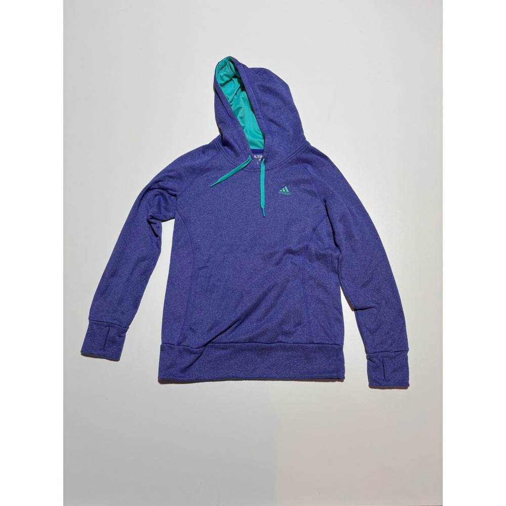 Adidas Womens Ultimate Hoodie Climawarm Purple Teal Small M60933